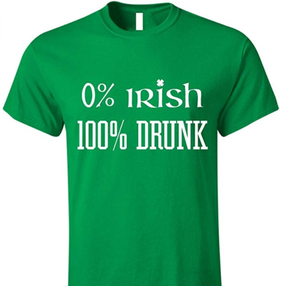 Men’s 0% Irish 100% Drunk Funny T-Shirt